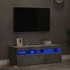 vidaXL M&oacute;veis de TV com luzes LED 2 pcs 60x35x40 cm cinzento cimento