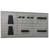 vidaXL Placas perfuradas de parede 3 pcs 40x58 cm a&ccedil;o