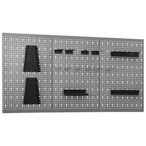 vidaXL Placas perfuradas de parede 3 pcs 40x58 cm a&ccedil;o