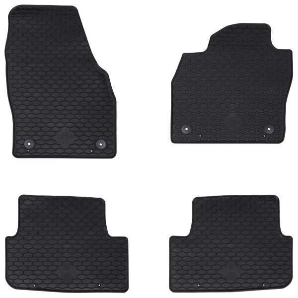 vidaXL Tapete de carro 4 pcs Preto Borracha
