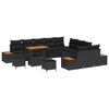 vidaXL Conjunto de Sof&aacute; de Jardim com almofada 13 pcs Preto