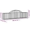 vidaXL Cestos gabi&atilde;o arqueados 5 pcs 200x30x40/60 cm ferro galvanizado