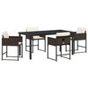 vidaXL Conjunto de Jantar para Jardim 5 pcs Castanho vime PE