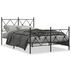 vidaXL Estrutura de cama com cabeceira e pés 120x190 cm metal preto