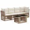 vidaXL Conjunto de Sof&aacute; de Jardim 5 unid. Bege vime PE