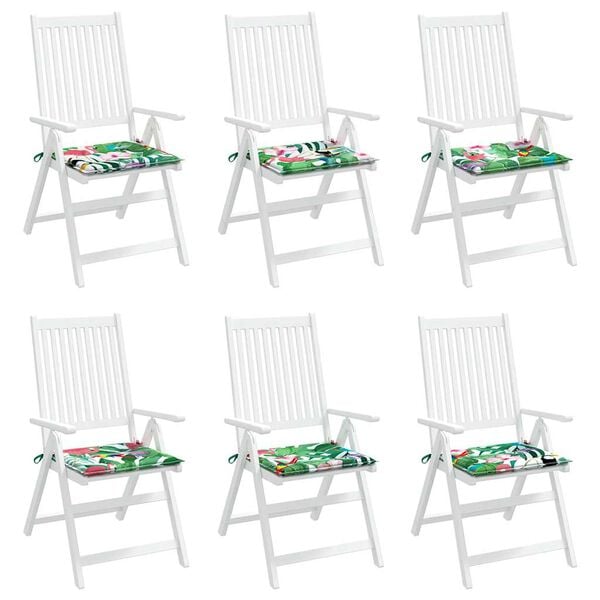 vidaXL Almofad&otilde;es p/ cadeira 6pcs 40x40x4 cm tecido multicor