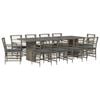 vidaXL Conjunto de Jantar para Exterior 11 unid. Cinzento vime PE
