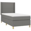 vidaXL Cama box spring c/ colch&atilde;o e LED 90x200 cm tecido cinza-escuro