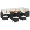 vidaXL Conjunto de Sof&aacute; de Jardim 10 unid. 6-N&uacute;mero de lugares Preto