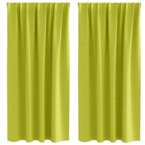 vidaXL Cortinas Blackout com Argolas 2 pcs Verde 175 x 140 cm