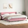 vidaXL Cama com molas colch&otilde;es 200x210 cm veludo rosa