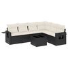 vidaXL 7 pcs conjunto de sof&aacute;s p/ jardim c/ almofad&otilde;es vime PE preto