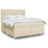 vidaXL Cama com molas/colch&atilde;o 180x200 cm tecido cor creme