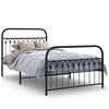 vidaXL Estrutura de cama com cabeceira e pés 107x203 cm metal preto