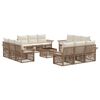 vidaXL Conjunto de Sof&aacute; de Jardim 13 pcs Bege vime PE