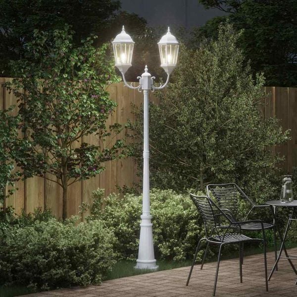 vidaXL Luz de Jardim Branco 235 cm Alumínio