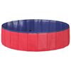 vidaXL Piscina Dobr&aacute;vel para C&atilde;es Vermelho e Azul 120 x 120 x 30 cm