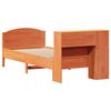 vidaXL Cama com estante sem colchão 75x190cm pinho maciço castanho-mel