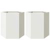 vidaXL Vasos floreiras de jardim 2 pcs hexagonal 46x40x45cm a&ccedil;o branco
