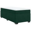 vidaXL Cama com molas/colch&atilde;o 100x200 cm veludo verde-escuro