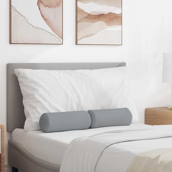 vidaXL Almofadas de Apoio 2 pcs Cinzento-claro &Oslash; 15 x 40 cm tecido