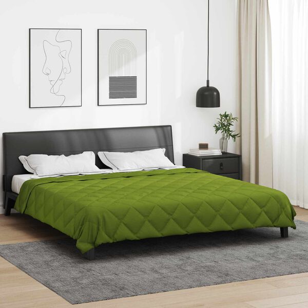 vidaXL Duvet de Ano Inteiro Verde 240 x 200 cm Microfibra