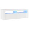 vidaXL M&oacute;vel de TV com luzes LED 120x35x40 cm branco brilhante