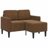 vidaXL Sof&aacute; 2 lugares com Chaise em L 125 cm couro artificial castanho