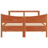 vidaXL Estrutura cama c/ cabeceira 135x190cm pinho maci&ccedil;o castanho-mel