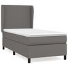 vidaXL Cama com molas/colch&atilde;o 80x200 cm couro artificial cinza