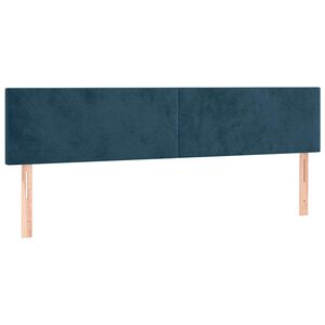 vidaXL Cabeceira de cama 2 pcs veludo 100x5x78/88 cm azul-escuro