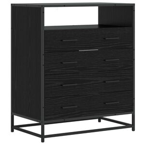vidaXL Gabinete de Gavetas 4-Gaveta Carvalho preto 70 x 41 x 83,5 cm