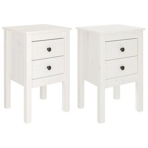 vidaXL Mesas de cabeceira 2 pcs 40x35x61,5 cm pinho maci&ccedil;o branco