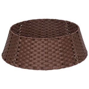 vidaXL Collar para &Aacute;rvore de Natal Redondo Marrom Escuro