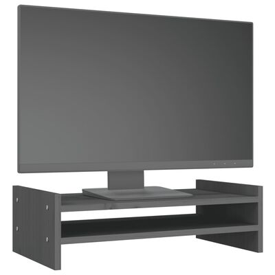 vidaXL Suporte para monitor 50x27x15 cm madeira de pinho maciça cinza