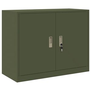 vidaXL Arm&aacute;rio de arruma&ccedil;&atilde;o Verde Oliva 90 x 40 x 70 cm A&ccedil;o