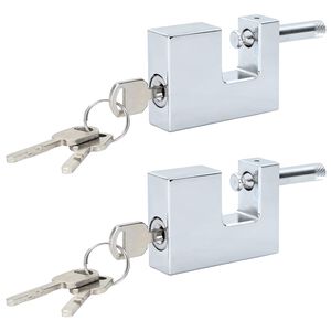 vidaXL Cadeado 2 pcs Prateado 6 x 2 x 4,5 cm Ferro