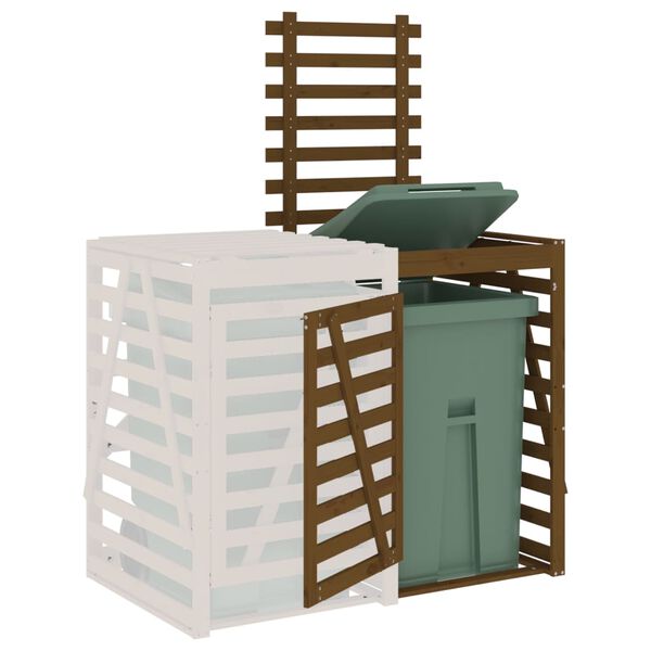 vidaXL Extensão de abrigo p/ caixote do lixo pinho maciço castanho-mel
