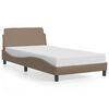 vidaXL Estrutura de cama Dover 100x200 cm couro artificial cappuccino