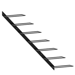 vidaXL Garrafeira de parede para 7 garrafas metal preto