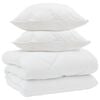vidaXL Edredom de Inverno com travesseiro 3 unid. Branco Microfibra