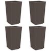 vidaXL Vasos/floreiras 4 pcs 32,5x32,5x57 cm PP castanho