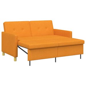 vidaXL Sof&aacute;-cama retr&aacute;til Amarelo Escuro Tecido
