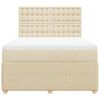 vidaXL Cama com molas/colch&atilde;o 140x200 cm tecido cor creme