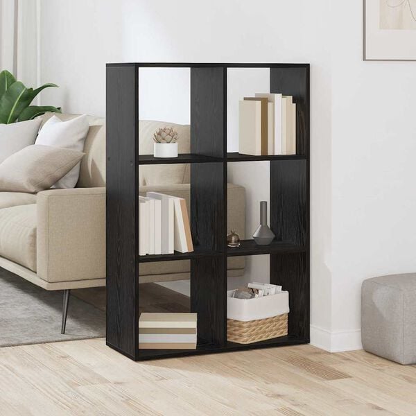 vidaXL Gabinete de Livros Carvalho Preto 69,5 x 29 x 103,5 cm
