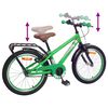 vidaXL Bicicleta Infantil 18 Polegadas para 5-7 anos Verde