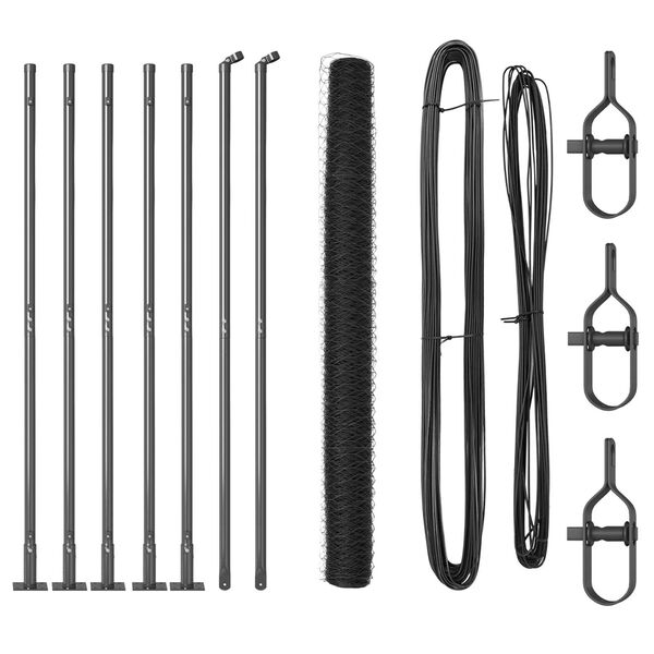 vidaXL Poste de Cerca Cinzeto 10 x 1,4 m (malha de 50 mm) A&ccedil;o e PVC