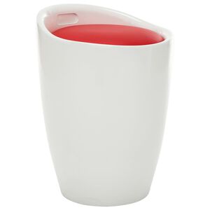 vidaXL Banco de arruma&ccedil;&atilde;o couro artificial branco e vermelho