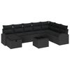 vidaXL Conjunto de Sof&aacute;s 9 unid. Preto vime PE