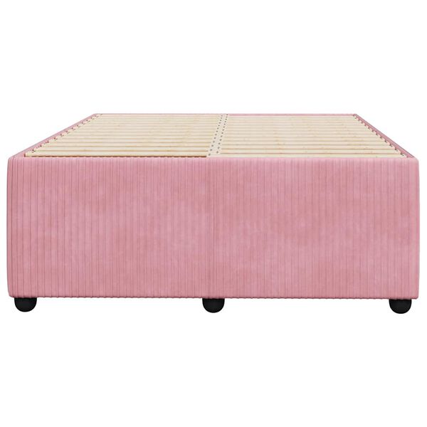 vidaXL Estrutura de cama com colch&atilde;o 120x190 cm veludo rosa